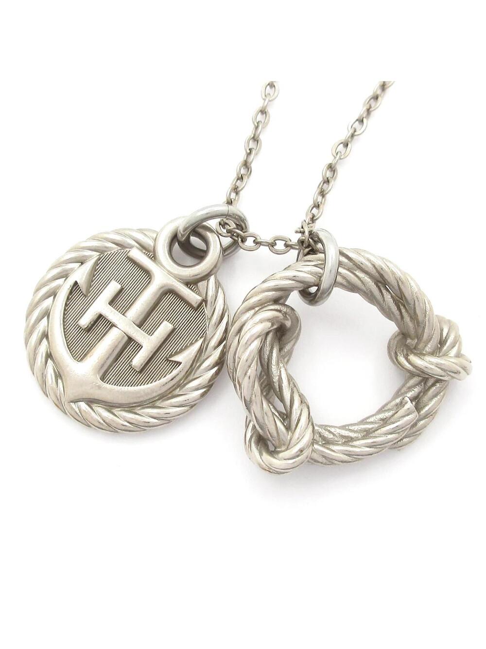 Hermes Cordage Rope Necklace Silver #367157H88B